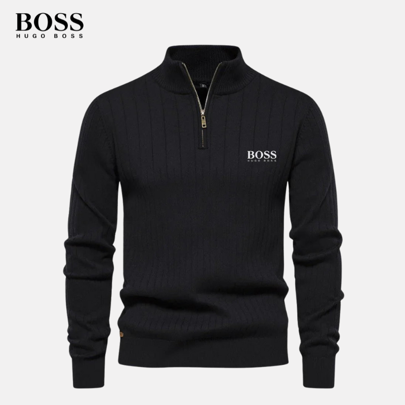 HB HALF-ZIP KNITTED SWEATER