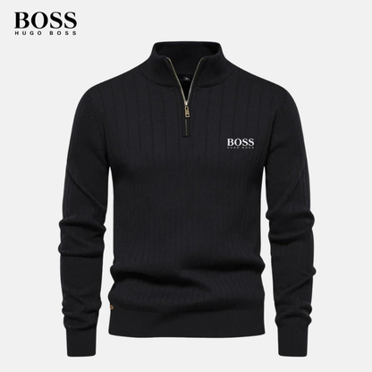 HB HALF-ZIP KNITTED SWEATER