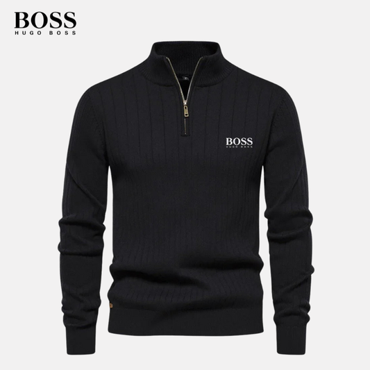 HB HALF-ZIP KNITTED SWEATER