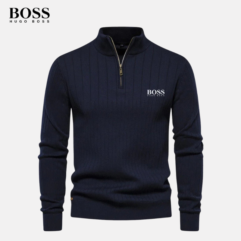 HB HALF-ZIP KNITTED SWEATER