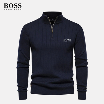 HB HALF-ZIP KNITTED SWEATER