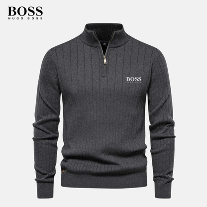 HB HALF-ZIP KNITTED SWEATER