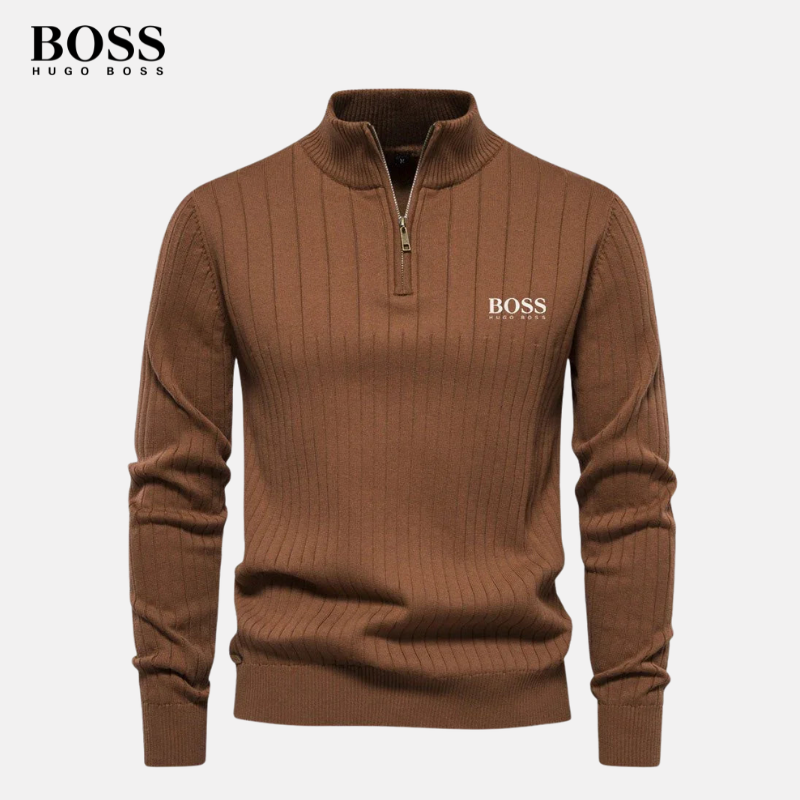 HB HALF-ZIP KNITTED SWEATER