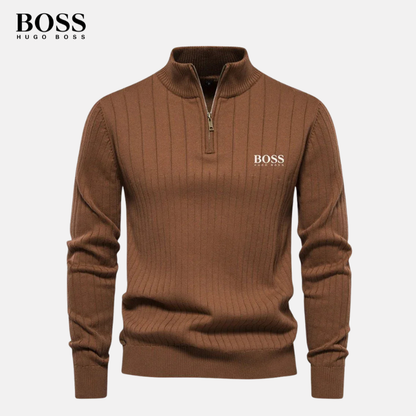 HB HALF-ZIP KNITTED SWEATER