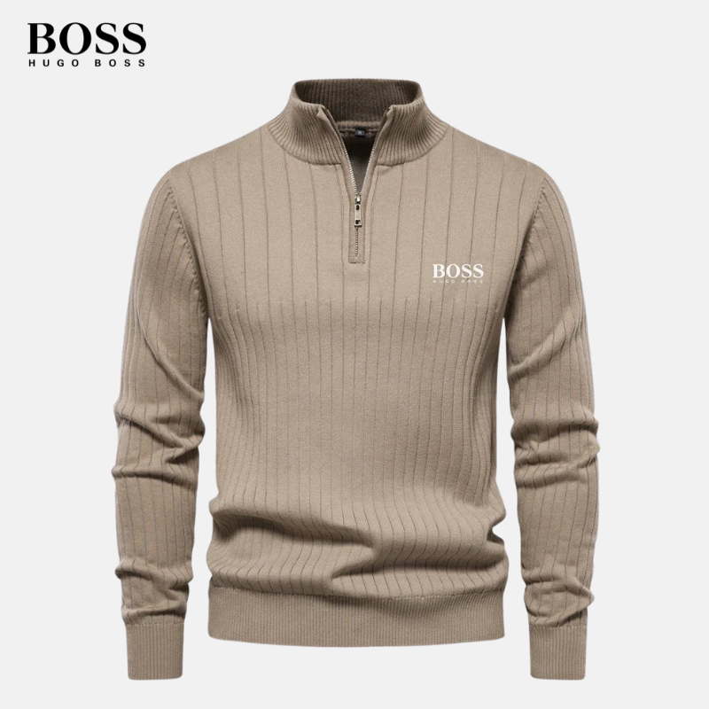 HB HALF-ZIP KNITTED SWEATER