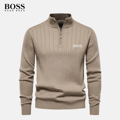 HB HALF-ZIP KNITTED SWEATER